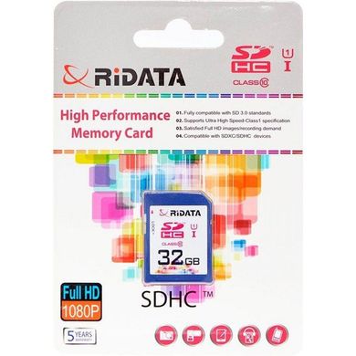 Карта памяти RiData 32 GB SDHC class 10 UHS-I FF959224 фото