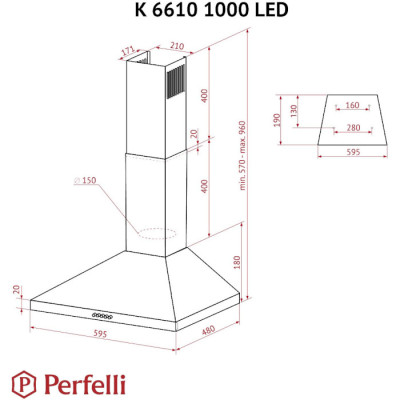 Perfelli K 6610 WH 1000 LED