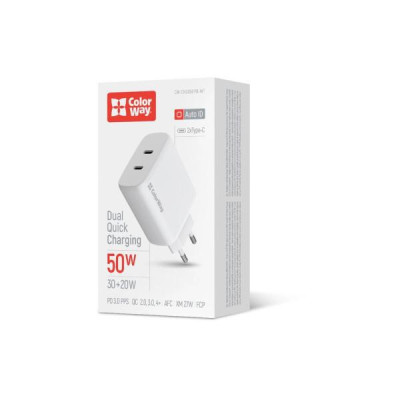 ColorWay GaN Mini 50W White (CW-CHS050PD-WT)