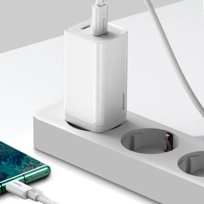 Baseus GaN2 Lite Quick Charger C+C 65W White (CCGAN2L-E02)