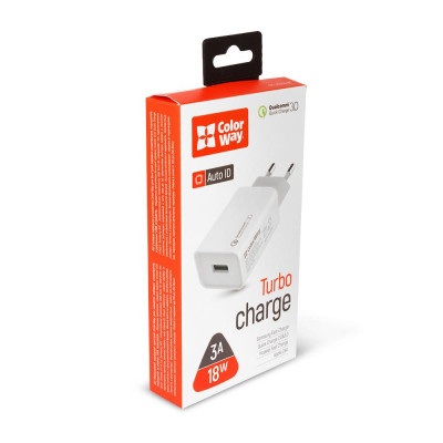 ColorWay 1 USB Quick Charge 3.0 (18W) White (CW-CHS013Q-WT)
