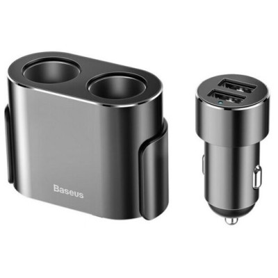 Baseus High Efficiency One to Two Cigarette Lighter Black (CRDYQ-01)