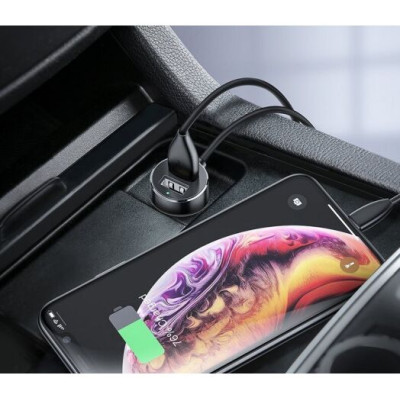 Baseus High Efficiency One to Two Cigarette Lighter Black (CRDYQ-01)