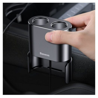 Baseus High Efficiency One to Two Cigarette Lighter Black (CRDYQ-01)
