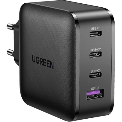 UGREEN CD224 GaN 65W USB + 3xType-C PD GaN Charger Black (70774)