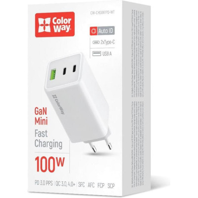 ColorWay GaN Mini 100W White (CW-CHS061PD-WT)