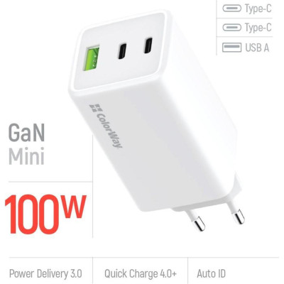 ColorWay GaN Mini 100W White (CW-CHS061PD-WT)