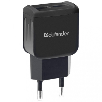 Defender EPA-13 Black, 2xUSB, 5V/2.1A (83840)