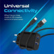 Promate BiPlug-2 17W USB-C USB-A Black (biplug-2.black)