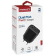 Promate BiPlug-2 17W USB-C USB-A Black (biplug-2.black)
