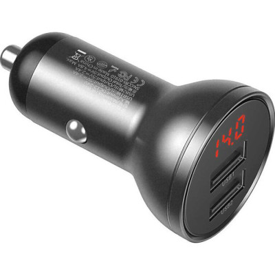 Baseus Digital Display Dual USB 24W Gray (CCBX-0G)