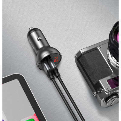 Baseus Digital Display Dual USB 24W Gray (CCBX-0G)