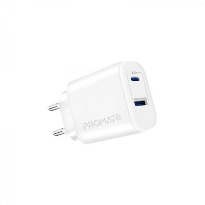 Promate BiPlug-2 17W USB-C USB-A White (biplug-2.white)
