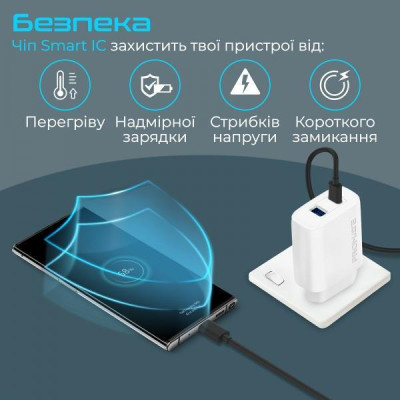 Promate BiPlug-2 17W USB-C USB-A White (biplug-2.white)