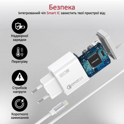 Promate iCharge-PDQC3 20Вт White (icharge-pdqc3.white)