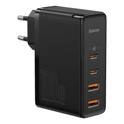 Baseus GaN2 Pro Q.C 2C + Charger Type-C Cable 100W Black (CCGAN2P-L01)
