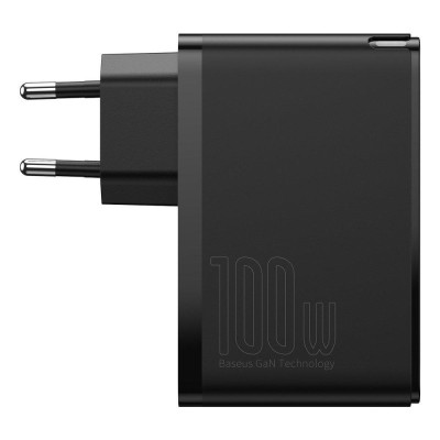 Baseus GaN2 Pro Q.C 2C + Charger Type-C Cable 100W Black (CCGAN2P-L01)