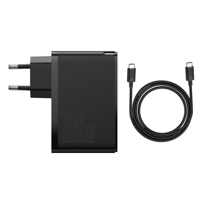 Baseus GaN2 Pro Q.C 2C + Charger Type-C Cable 100W Black (CCGAN2P-L01)