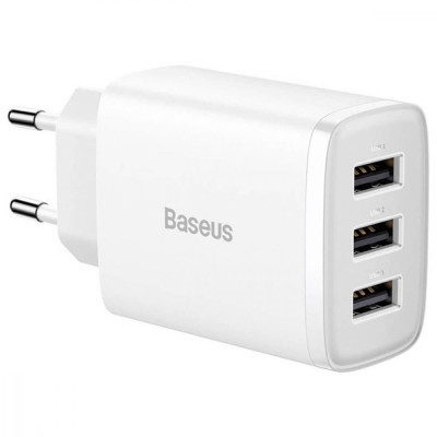 Baseus Compact Charger 3U 17W White (CCXJ020102)
