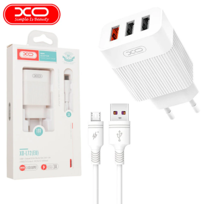 XO L72 3USB QC3.0+3A White (91621)