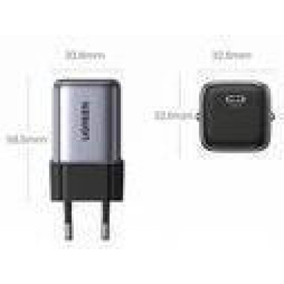 UGREEN CD319 Nexode Mini GaN 30W 1xUSB-C PD3.0 QC4.0 Wall Charger Gray (90666)