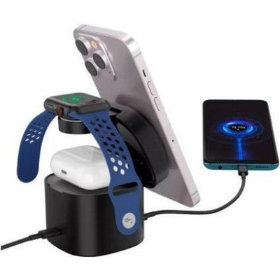 Canyon 4-in-1 wireless charging stand 30W Black (CNS-WCS405BW/A)