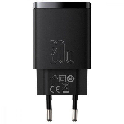 Baseus Compact Quick Charger U+C 20W Black (CCXJ-B01)
