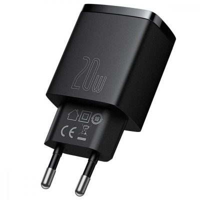Baseus Compact Quick Charger U+C 20W Black (CCXJ-B01)