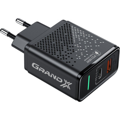 Grand-X CH-880 Power Delivery 6-in-1 PD 3.0, Q?3.0, AFC, SCP, FCP, VOOC 1USB+1TypeC 18W
