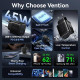 Vention 45W GaN V Fast Charger PD3.0 Black (FEFB0-EU)