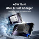 Vention 45W GaN V Fast Charger PD3.0 Black (FEFB0-EU)
