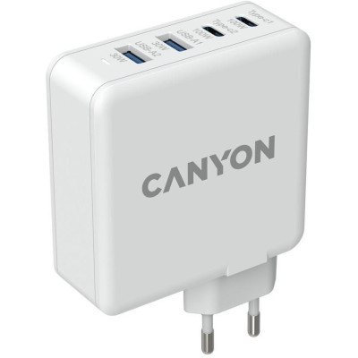 Canyon H-100 GaN 2xUSB-C, 2xUSB-A, PD3.0, QC3.0, 100W White (CND-CHA100W01)