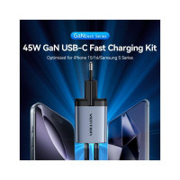 Vention 45W Dual USB-C GaN Black (TZ-FCDH0-EU)