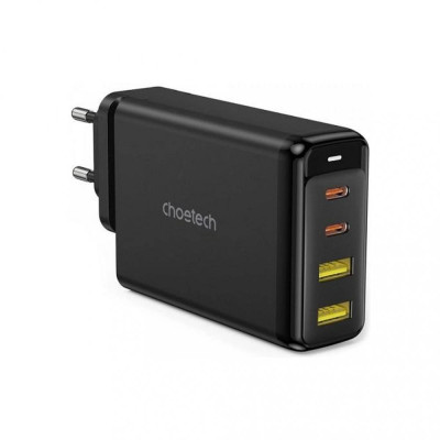 Choetech GaN 2хUSB-C+2хUSB-A 140W black (PD6005-EU-BK)
