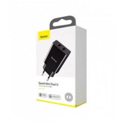 Baseus Speed Mini Dual U Charger 10.5W Black (CCFS-R01)