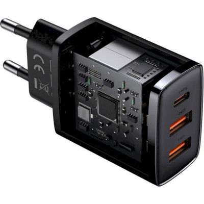 Baseus Compact Quick Charger 2xUSB U+C 30W Black (CCXJ-E01)