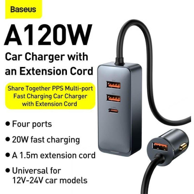 Baseus Share Together PPS Fast Charging Hub 120W Grey