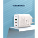 XO CE04 45W/1 USB-A + 2 USB-C 65W + Cabel Type-C/Type-C White