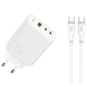 XO CE04 45W/1 USB-A + 2 USB-C 65W + Cabel Type-C/Type-C White