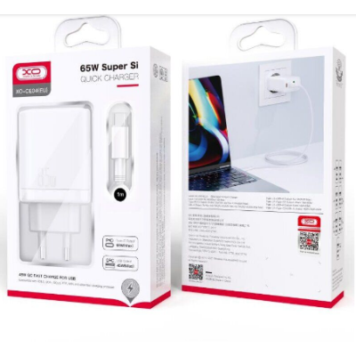 XO CE04 45W/1 USB-A + 2 USB-C 65W + Cabel Type-C/Type-C White