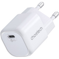 Choetech PD5007 30W USB-C PD GaN Wall Charger White