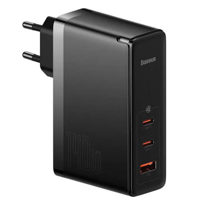 Baseus GaN5 Pro Fast Charger 2C+U 140W Black w/Type-C to Type-C cable (CCGP100201)