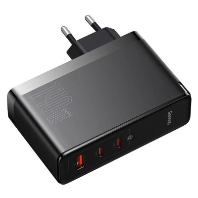 Baseus GaN5 Pro Fast Charger 2C+U 140W Black w/Type-C to Type-C cable (CCGP100201)