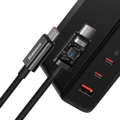 Baseus GaN5 Pro Fast Charger 2C+U 140W Black w/Type-C to Type-C cable (CCGP100201)