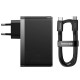 Baseus GaN5 Pro Fast Charger 2C+U 140W Black w/Type-C to Type-C cable (CCGP100201)