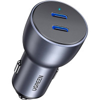 UGREEN CD213 40W 2xUSB-C, QC3.0, PD3.0 Car Charger Space Gray (70594)