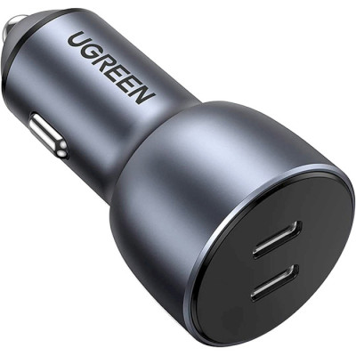 UGREEN CD213 40W 2xUSB-C, QC3.0, PD3.0 Car Charger Space Gray (70594)
