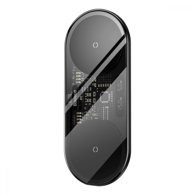 Baseus Digital LED Display 2-in-1 Wireless Charger Universal Version 20W Black (WXSX010101)