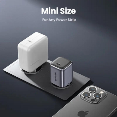 UGREEN CD318 Nexode Mini GaN 20W 1xUSB-C PD3.0 QC4.0 Wall Charger Black (90664)