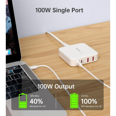 Choetech PD8008 100W Desktop GaN Charger White (PD8008-EU-WH)